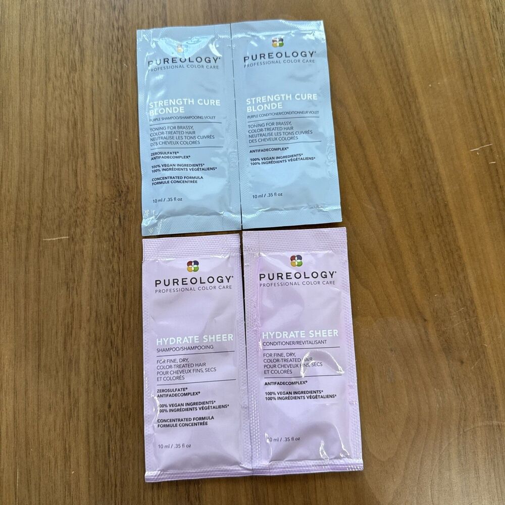 Pureology Haircare Samples Mixed Lot Of 4 Blonde Shampoo And Conditioner